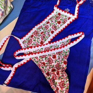 String Bikini white red green